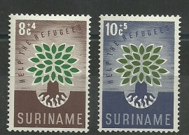 Suriname 345/346 Int. Vluchtelingenjaar Postfris