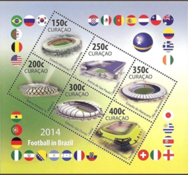 Curaçao Status Aparte 217 Football in Brasil 2014 Postfris