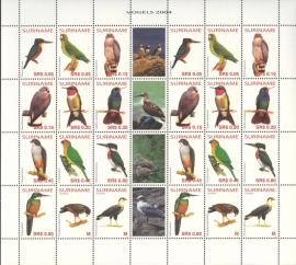 Suriname Republiek 1282/1292B Vogels 2004 Postfris (Compleet Vel)