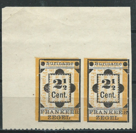 Suriname  22avh in paar  Type I (3 zijden ongetand, onderzijde geperforeerd Ongebruikt (1)