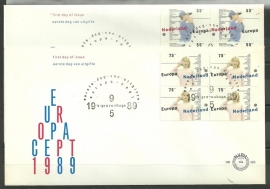 Variant FDC E265 Onbeschreven met open klep (zegels in blokken, 2 stuks)