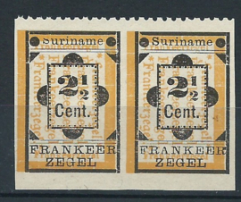 Suriname  22vha in paar  Type I (3 zijden ongetand, bovenzijde geperforeerd Ongebruikt (1)
