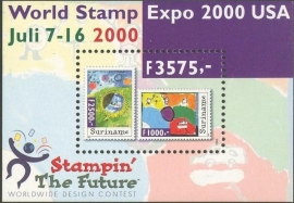 Suriname Republiek 1074 Blok World Stamp Expo 2000 Postfris