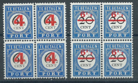 Port  29/30 Overdruk 1894-1910 in blokken van 4 Postfris (1)