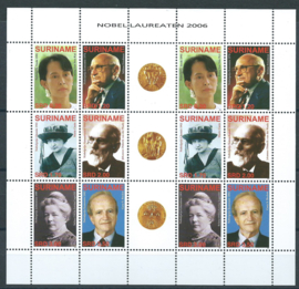 Suriname Republiek 1386/1391V Nobelprijswinnaars 2006 Postfris (Compleet Vel)