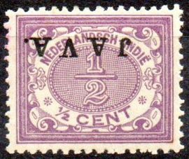 Nederlands Indië  63f ½ct Overdruk Java Kopstaand  Postfris (1)