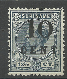 Suriname  29 (Type I) 10ct op 12½ct Hulpuitgifte Ongebruikt (1)