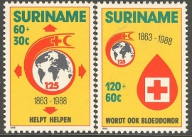 Suriname Republiek 602/603 125 Jaar Rode Kruis 1988 Postfris