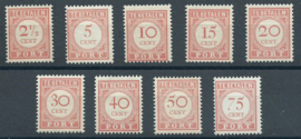 Nederlands Indië Port 24a/37a Cijfer en waarde in rood 1913-1924 (Tweevoudige druk) Postfris (1)