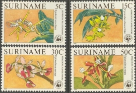 Suriname Republiek 490/493 Orchideeën 1986 Postfris