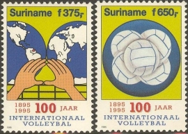 Suriname Republiek  829/830 100 Jaar Int. Volleybal 1995 Postfris