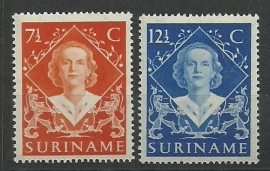 Suriname 276/277 Inhuldigingszegels Postfris