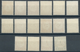Nederlands Indië Port 23b/39b Cijfer en waarde in rood 1913-1924 (Enkelvoudige druk) Postfris (1)