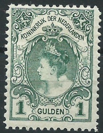 Nvph  77D (11½×11½) 1 Gld Koningin Wilhelmina Bontkraag Ongebruikt (3)