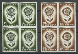 Nvph 827/828 Europa 1964 in Blokken Postfris