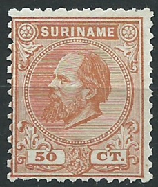 Suriname  13D (11½ × 12)  50ct Willem III Ongebruikt (1)