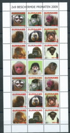 Suriname Republiek 1659/1668V Apen 2009 Postfris (Compleet Vel)