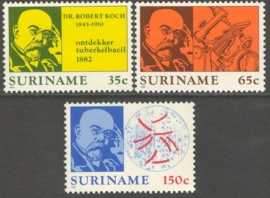 Suriname Republiek 305/307 Dr. Robert Koch 1982 Postfris