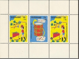 Suriname Republiek 317 Blok Kinderzegels 1982 Postfris