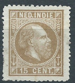 Nederlands Indië  11C 13¼ × 14 KG  15ct Willem III Ongestempeld (1)