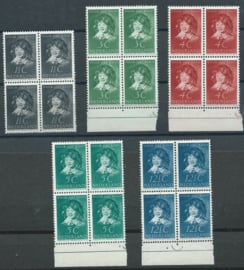 Nvph 300/304 Kinderzegels 1937 in Blokken Postfris