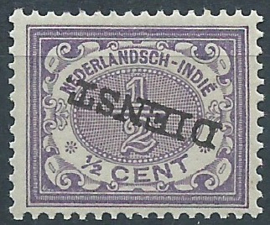 Nederlands Indië Dienst Kopstaand  9f ½ ct (1883 / 1902-1909) Postfris (1)