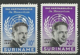 Suriname 376/377 Herdenkingsdag Postfris