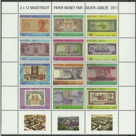 Aruba 529/538 Papiergeldbeurs Maastricht 2011 Postfris
