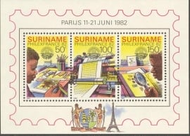 Suriname Republiek 304 Blok Int. Postzegeltent. PhilexFrance 1982 Postfris