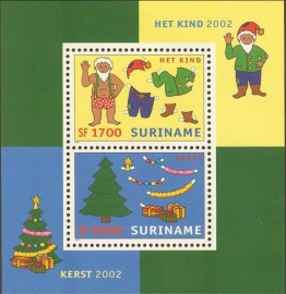 Suriname Republiek 1175 Blok Kerst en Kind 2002 Postfris