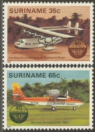 Suriname Republiek 397/398 40 Jaar Burgerluchtvaart 1984 Postfris