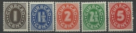 Curacao 121/125 Cijferzegels Postfris