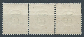 Nederlands Indië Port 13B (12½×12) Type I - III - II Samenhangend in strip van 3 Postfris (1)