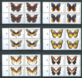 Nederlandse Antillen 1646/1651 Vlinders 2006 in blokken van 4 Postfris (2)