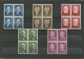 Nvph 641/645 Zomerzegels 1954 in Blokken Postfris