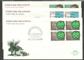 Variant FDC E246 Onbeschreven met open klep (zegels in blokken, 3 stuks)