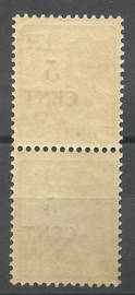 Curacao  74b Type I + II Hulpzegel in vertikaal paar Postfris (1)