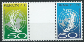 Suriname Republiek  851/852 BPA Verenigde Naties 1995 Postfris (1)