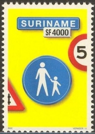 Suriname Republiek 1164 Verkeersbord 11e Uitgifte 2002 Postfris
