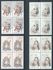 Nvph. 1275/1278 Kinderzegels 1982 in blokken van 4 Postfris