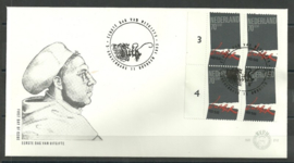 Variant FDC E212 Onbeschreven met open klep (zegel in blok)