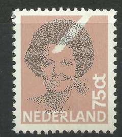 Nvph 1239 75 ct Beatrix Zwart met misdruk Postfris