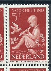 Nvph 313/317 Kinderzegels 1938 in Blokken Postfris (+ 2 plaatfouten)