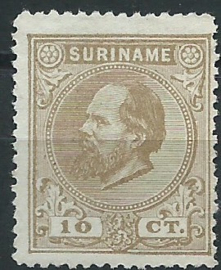 Suriname   6A (14 × 14) kleine gaten 10ct Willem III Ongebruikt (2)