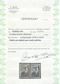Luchtpost 12/13 Zeemeeuwen Postfris (2) + Certificaat