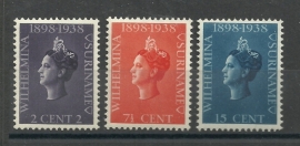 Suriname 187/189 Jubileumzegels  Postfris