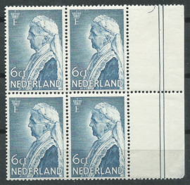 Nvph 269 6ct Emmazegel Randblok van 4 Postfris (1)