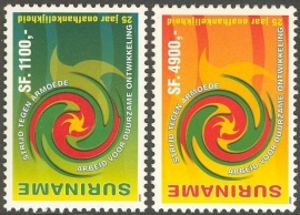 Suriname Republiek 1086/1087 25 Jaar Onafhankelijkheid 2000 Postfris