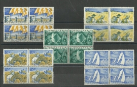Nvph 513/517 Zomerzegels 1949 in Blokken Postfris