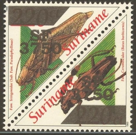Suriname Republiek 1165/1166 Sprinkhanen Hulpuitgifte 2002 Postfris